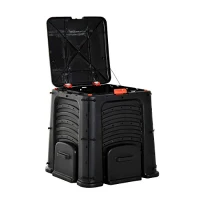 Outsunny 400L Organic Waste Compost Bin - Black(m-1)