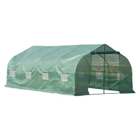 Outsunny 20’ x 10’ x 7’ Plastic Portable Outdoor Patio Walk-In Greenhouse Kit(m-1)