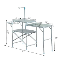 Outsunny 6' Portable Fold-Up Camp Kitchen - Silver(m-3)