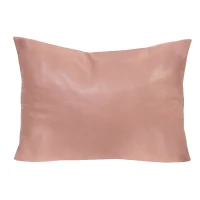 Stratton Pink Faux Leather Lumbar Pillow(m-1)