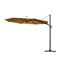 Outsunny 9.5' Outdoor Market Patio Umbrella with Tilt and Crank - Khaki(m-1)