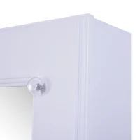 HomCom 58" Lockable LED Lighted Jewelry Storage Cabinet Armoire with Full-Length Mirror - White(m-8)