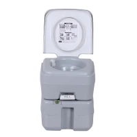 HOMCOM 20L/5.3 Gallon  Plastic Portable Toilet Seat for Camping Hiking Travel Indoor Outdoor(m-9)