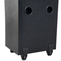 HomCom 80 Watt Portable Remote Control LED Bluetooth Dual Speaker System with Wheels(m-9)