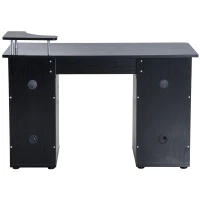 HomCom Computer Desk PC Table Desktop Workstation w/ Monitor Printer Shelf Home Office - Black(m-3)