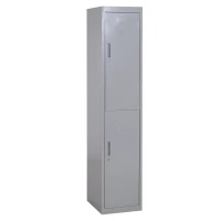 Vinsetto 71" 2 Tier Freestanding Steel Metal Lockable Employee Wall Locker Storage Cabinet - Grey(m-1)