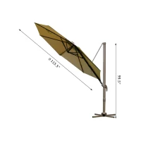 Outsunny 9.5' Outdoor Market Patio Umbrella with Tilt and Crank - Khaki(m-5)