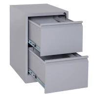 Vinsetto 28" Metal 2 Drawer Vertical Locking Office Filing Cabinet - Grey(m-3)