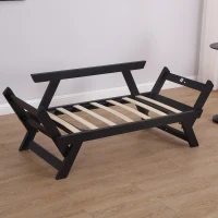 HomCom Single Person Convertible Bed Chaise Lounge Couch Adjustable Padded Lightweight - Silver(m-7)