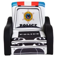 Qaba 17" Multi Spandex Storage Sofa Chair for Kids - Police Car(m-6)