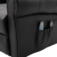 HOMCOM Power Lift Chair Heated Vibrating Massage Recliner Sofa with Remote PU Black(m-10)