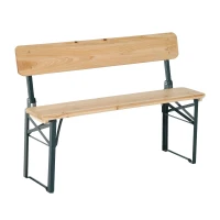 Outsunny 4' Wooden Outdoor Folding Picnic Table Set with Benches(m-3)