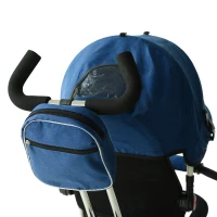 Qaba 2-in-1 Lightweight Steel Adjustable Convertible Tricycle Stroller - Blue(m-8)