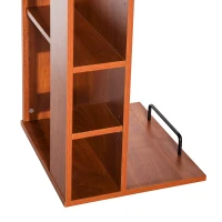 HomCom 47" Compact Wooden Modern Home Office Desk with Storage Shelves and Cabinet - Brown Golden Oak(m-7)