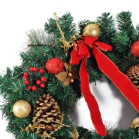 HomCom 2' White LED Artificial Christmas Holiday Door Wreath(m-8)