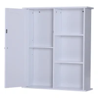 HomCom 23.5" W x 28" H Wooden Wall Mounted Bathroom Storage Cabinet - White(m-4)