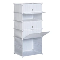 HomCom 5 Drawer Storage Cube Stackable Portable Wardrobe Cabinet with Doors(m-9)
