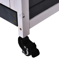 PawHut Rabbit Hutch - Indoor Small Animal House with Pull Out Tray, Casters, Ramp for Easy Mobility(m-10)