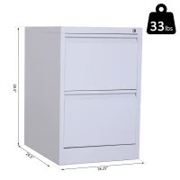 Vinsetto 28" Metal 2 Drawer Vertical Locking Office Filing Cabinet - White(m-4)