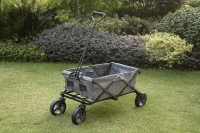 Folding Garden Cart Aosom All Terrain Utility Collapsible Cart for Pavement,Gravel,Grass,Sand,Mud,Dirt Roads,Hills 265lbs Capacity Grey(m-2)