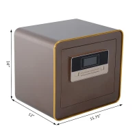 HomCom 16” x 12” x 14” LCD Digital Security Storage Safe Box - Brown(m-3)