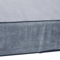 PawHut Orthopedic 52" x 36" Suede Padded Pet Dog Bed  Memory Foam Bolster with Pillow - Grey with Navy Blue Liner(m-10)