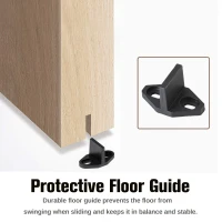 HomCom 6.6' Carbon Steel Industrial Wheel Sliding Interior Barn Door Hardware Kit - Frost Black(m-5)