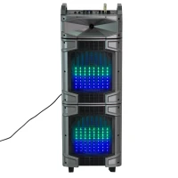 HomCom 80 Watt Portable Remote Control LED Bluetooth Dual Speaker System with Wheels(m-6)