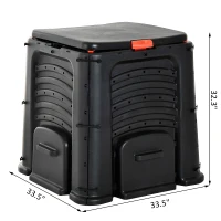 Outsunny 400L Organic Waste Compost Bin - Black(m-3)