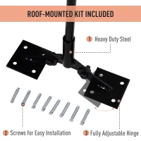 Outsunny Copper Rooster Weathervane for Roofs with Included Mountain Kits Perfect for Decoration in Yard Barn & House(m-5)