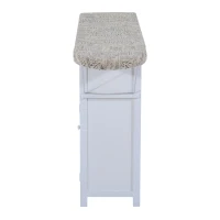 Open Box HomCom Drop Leaf Ironing Board With Shelves and Storage Boxes - Literary Print(m-5)