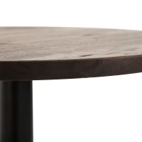 HOMCOM Rustic Industrial Bar Height Pub Table, 42"H, Metal with Elm Wood Top, Perfect for Casual Dining & Entertainment Spaces(m-8)