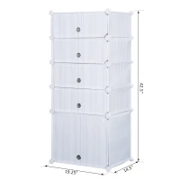 HomCom 5 Drawer Storage Cube Stackable Portable Wardrobe Cabinet with Doors(m-4)