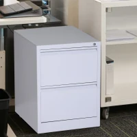 Vinsetto 28" Metal 2 Drawer Vertical Locking Office Filing Cabinet - White(m-2)
