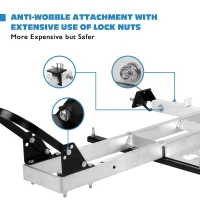 Heavy Duty Aluminium Motorcycle Dirt Bike Scooter Carrier Hitch Rack Hauler Trailer with Loading Ramp Double-hung Arm - IKURAM(m-6)