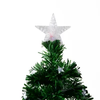 HomCom Rotating 7.5' Tall Artificial Fiber Optic LED Pre-Lit Holiday Christmas Tree(m-5)