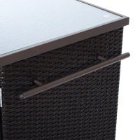 Outsunny 35” Rolling Rattan Wicker Kitchen Trolley Cart - Dark Brown(m-9)