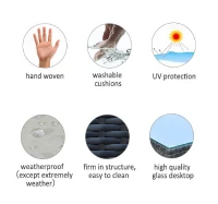 Outsunny 3 Piece Patio Furniture Set Outdoor Rattan Wicker Sectional with Coffee Table - Brown(m-7)