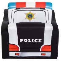 Qaba 17" Multi Spandex Storage Sofa Chair for Kids - Police Car(m-9)