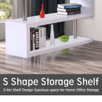 HomCom 75” L Shaped Writing Desk Rotating Desk Swivel Corner Home Office Study Desk - White(m-6)