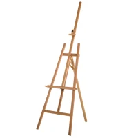 HomCom Beech Wood Folding Art Easel Stand Adjustable - Natural Wood(m-3)