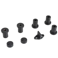 HomCom 6.6' Carbon Steel Industrial Wheel Sliding Interior Barn Door Hardware Kit - Frost Black(m-9)