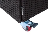 Outsunny 35” Rolling Rattan Wicker Kitchen Trolley Cart - Dark Brown(m-10)