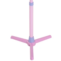 Qaba Kids Karaoke Machine Toy Play Set with Microphones & Adjustable Stand - Pink(m-13)
