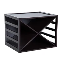 HomCom 16 Bottle Design Modern Wooden Stackable Tabletop Wine Bottle Organizer(m-1)