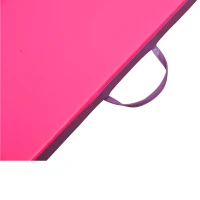 Soozier 8' x 4' x 2" PU Leather Folding Gymnastics / Martial Arts Mat - Pink/ Purple(m-5)