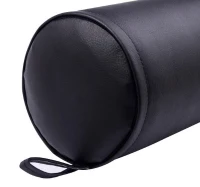 Soozier 25" Full Round Faux Leather Bolster Lumbar Support Massage Pillow - Black(m-4)