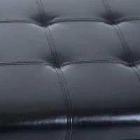HomCom Large 51” Tufted Faux Leather Modern Storage Ottoman Bench - Black(m-9)