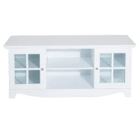 HomCom 56" Modern Country Media Storage Entertainment Center TV Stand - Matte White(m-1)