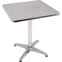 HomCom 24" Adjustable Square Stainless Steel Top Aluminum Standing Bistro Bar Table(m-9)